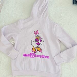 2025 Walt Disney World Daisy Duck Lavender Bling Zip Up Hoodie Size L